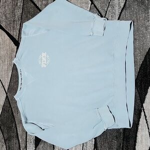 VICTORIA SECRET PINK 2016 CAMPUS CREW LOGO DUSTY BLUE SWEATSHIRT MEDIUM